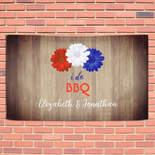 Ich mache GRILLEN Patriotic Floral Banner