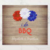 Ich mache GRILLEN Patriotic Floral Bierflaschenetikett (Einzelnes Label)