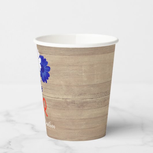 Ich mache GRILLEN Patriotic Floral Pappbecher (Links)