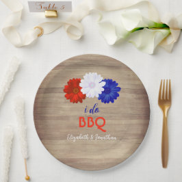 Ich mache GRILLEN Patriotic Floral Pappteller