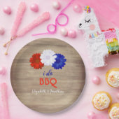Ich mache GRILLEN Patriotic Floral Pappteller (Party)