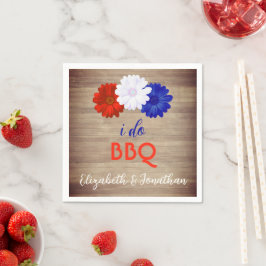 Ich mache GRILLEN Patriotic Floral Serviette