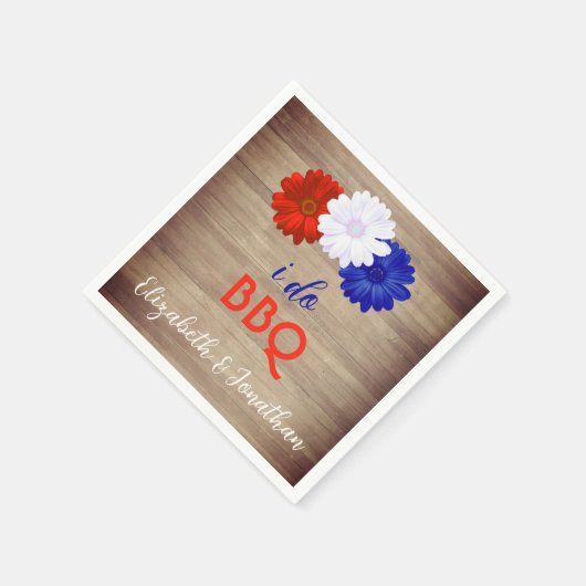 Ich mache GRILLEN Patriotic Floral Serviette (Ecke)