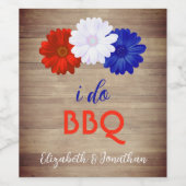Ich mache GRILLEN Patriotic Floral Weinetikett (Einzelnes Label)