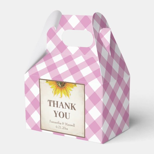 Ich mache GRILLEN Pink Gingham Sunflower Gevor Box Geschenkschachtel (Vorderseite)