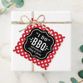 Ich mache GRILLEN Red Gingham Custom Wedding Geschenkanhänger