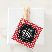 Ich mache GRILLEN Red Gingham Custom Wedding Geschenkanhänger (Beispiel)