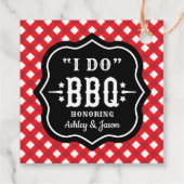 Ich mache GRILLEN Red Gingham Custom Wedding Geschenkanhänger (Rückseite)