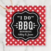 Ich mache GRILLEN Red Gingham Custom Wedding Geschenkanhänger (Vorderseite)