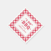Ich mache GRILLEN Red Gingham Custom Wedding Monog Serviette (Ecke)