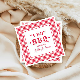 Ich mache GRILLEN Red Gingham Custom Wedding Monog Serviette