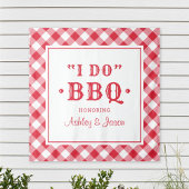 Ich mache GRILLEN Red Gingham Custom Wedding Monog Wandteppich