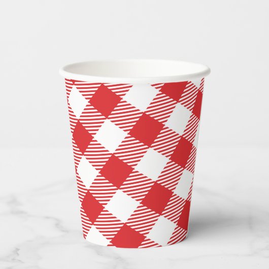 Ich mache GRILLEN Red Gingham Custom Wedding Pappbecher (Rückseite)