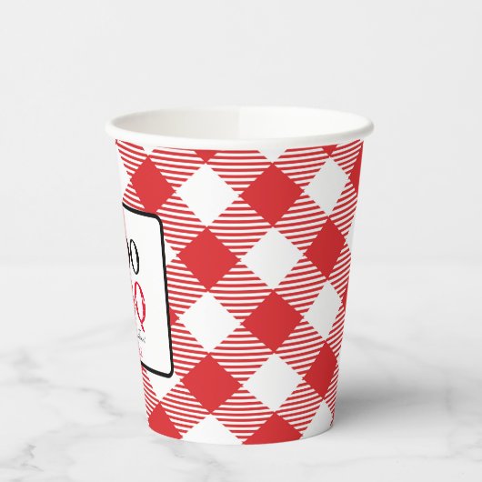 Ich mache GRILLEN Red Gingham Custom Wedding Pappbecher (Links)