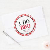 Ich mache GRILLEN Red Gingham Custom Wedding Runder Aufkleber (Umschlag)