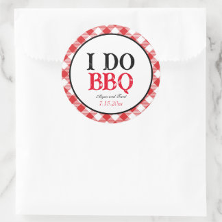 Ich mache GRILLEN Red Gingham Custom Wedding Runder Aufkleber