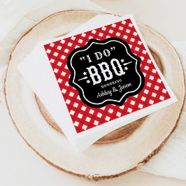 Ich mache GRILLEN Red Gingham Custom Wedding Serviette