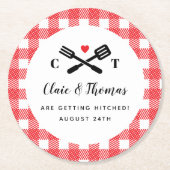 Ich mache GRILLEN Red Picnic Cocktail Dekoration Runder Pappuntersetzer (Vorderseite)