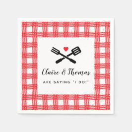 Ich mache GRILLEN Red Picnic Paare Name Serviette