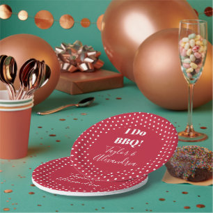 Ich mache GRILLEN Red Polka Dot Custom Wedding Pappteller