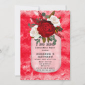 Ich mache GRILLEN Red Watercolor Rose Engagement P Einladung (Vorderseite)