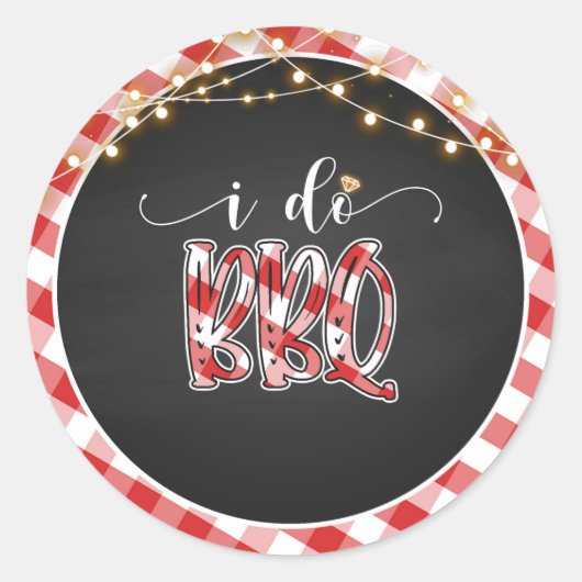Ich mache GRILLEN Round Sticker - Gingham (Vorderseite)