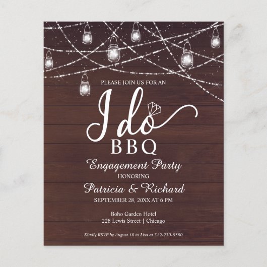 Ich mache GRILLEN Rustic Budget Engagement Party E (Vorderseite)