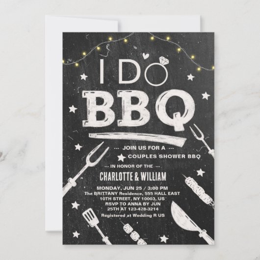 Ich mache GRILLEN Rustic Couple Verlobung Brautpar Einladung (Vorderseite)