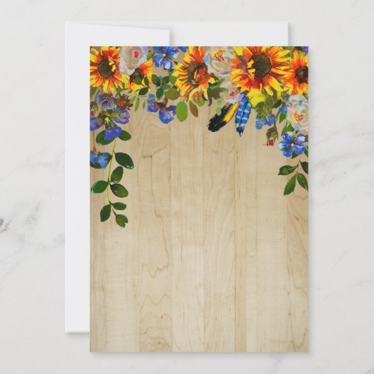 Ich mache GRILLEN Rustic Floral Barn Wood Engageme Einladung (Rückseite)