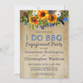 Ich mache GRILLEN Rustic Floral Barn Wood Engageme Einladung (Vorderseite)