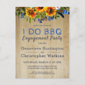 Ich mache GRILLEN Rustic Floral Barn Wood Engageme Postkarte (Vorderseite)