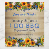 Ich mache GRILLEN Rustic Floral Wood Verlobung Weinetikett (Einzelnes Label)