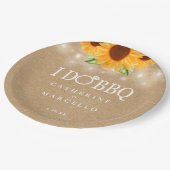 Ich mache GRILLEN Rustic Kraft Sonnenblumen Engage Pappteller (Schrägansicht)