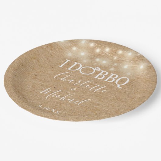 Ich mache GRILLEN Rustic Kraft String Lights Verlo Pappteller (Schrägansicht)