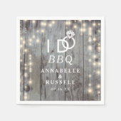 Ich mache GRILLEN Rustic Lights Wood Verlobung Serviette (Vorderseite)