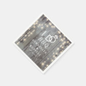 Ich mache GRILLEN Rustic Lights Wood Verlobung Serviette (Ecke)