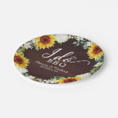 Ich mache GRILLEN Rustic Sunflowers Engagement Par Pappteller (Schrägansicht)