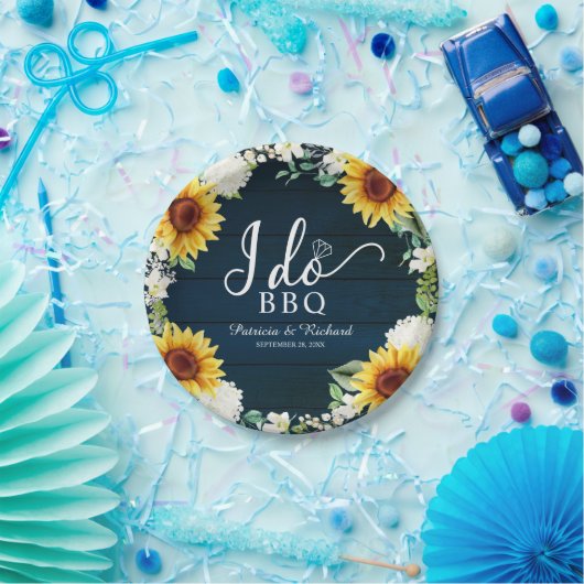 Ich mache GRILLEN Rustic Sunflowers Engagement Par Pappteller (Party)