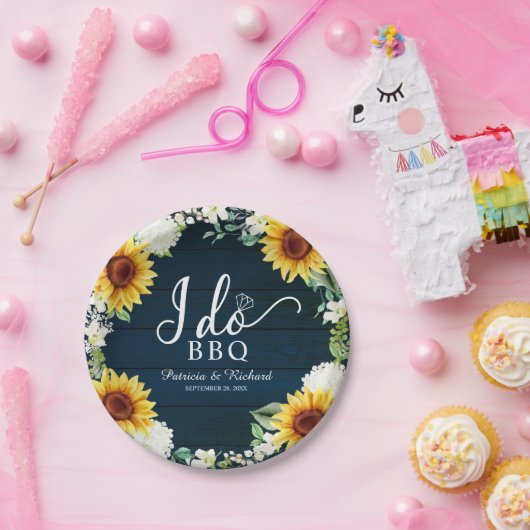Ich mache GRILLEN Rustic Sunflowers Engagement Par Pappteller (Party)