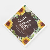 Ich mache GRILLEN Rustic Sunflowers Engagement Par Serviette (Ecke)