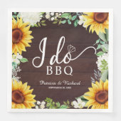 Ich mache GRILLEN Rustic Sunflowers Engagement Par Serviette (Vorderseite)