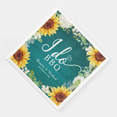 Ich mache GRILLEN Rustic Sunflowers Engagement Par Serviette (Ecke)