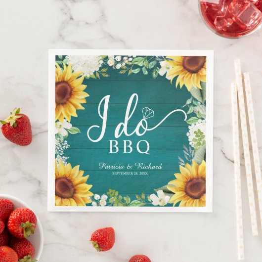 Ich mache GRILLEN Rustic Sunflowers Engagement Par Serviette (Beispiel)