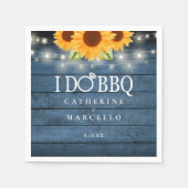 Ich mache GRILLEN Rustic Wood Sunflood Engagement Serviette (Vorderseite)