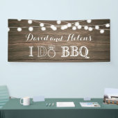 Ich mache GRILLEN Rustic Wood Wedding Engagment Ba Banner (Messe)