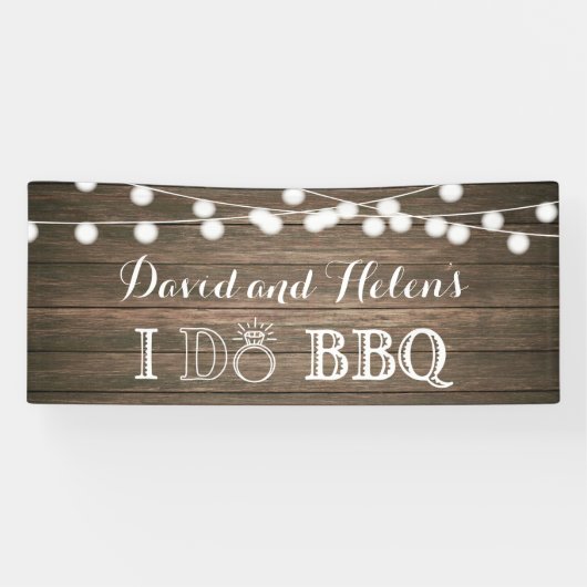 Ich mache GRILLEN Rustic Wood Wedding Engagment Ba Banner (Horizontal)