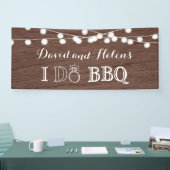 Ich mache GRILLEN Rustic Wood Wedding Engagment Ba Banner (Messe)