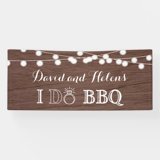Ich mache GRILLEN Rustic Wood Wedding Engagment Ba Banner (Horizontal)