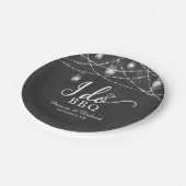 Ich mache GRILLEN Rustikale Chalk-Engagement Parte Pappteller (Schrägansicht)