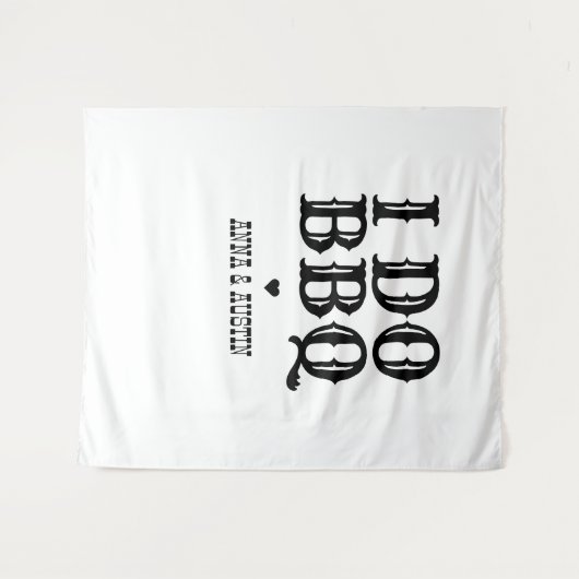 Ich mache GRILLEN Rustikales Hochzeitsband Wandteppich (Vorderseite (Horizontal))